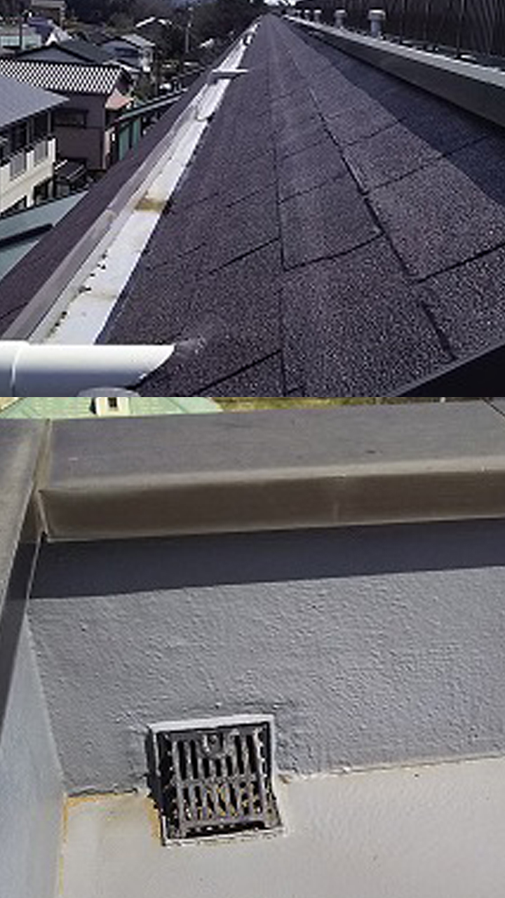 シングル屋根張替え及び改修用ドレン工事片貝塗装